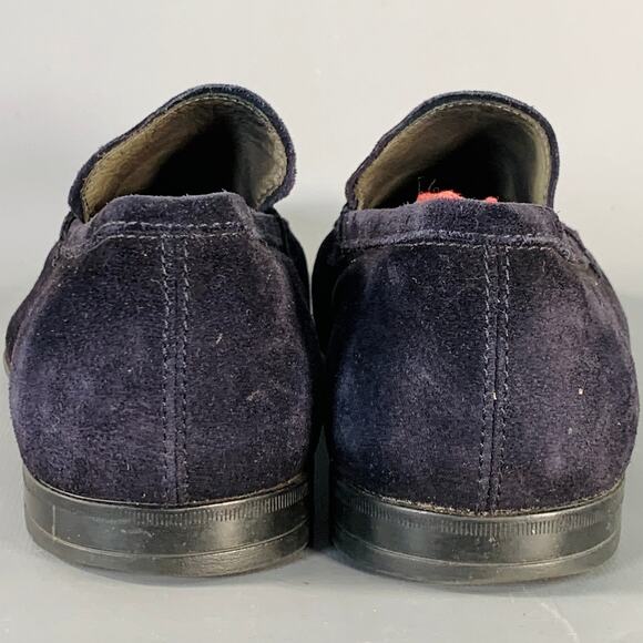 TO BOOT NY Size 7 Navy Suede Slip On Penny Loafers - Picture 3 of 8